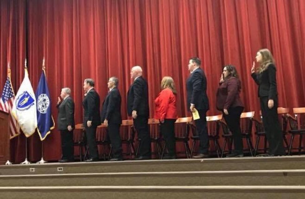 Nate Boudreau taking the oath of office for Gardner City Council